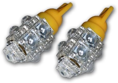 TuningPros LEDGB-T10-Y9 תיבת כפפות נורות LED נורות T10 טריז, 9 סט שטף LED צהוב 2-PC