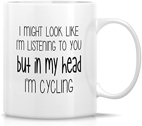 מצחיק ספל-בראש שלי אני רכיבה על אופניים אופני אופניים מחזור רוכב אופניים 11 עוז קרמיקה קפה ספלי-מצחיק,
