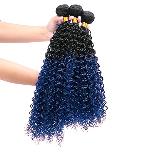 קינקי מתולתל שיער טבעי חבילות כחול צבע כחול חבילות שיער טבעי 26 28 30 אינץ ברזילאי קינקי מתולתל