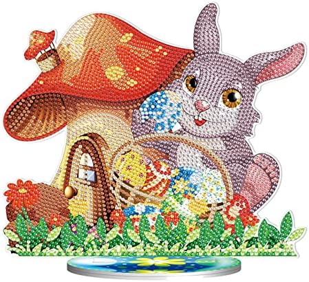 סט רטרו סט רטרו מקדח פסחא ציור ערכות עגולות ארנב ארנב ביצים קידוח יהלום קישוט פסחא ארנב פסח