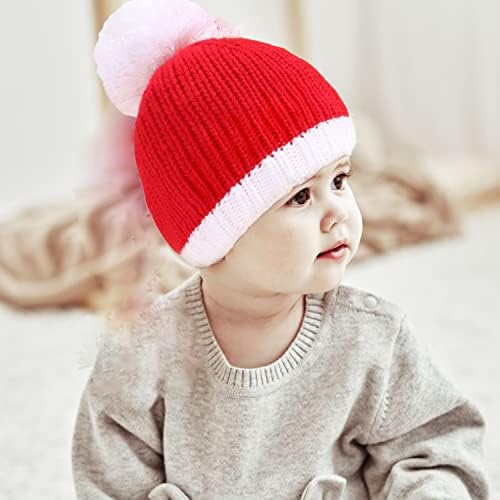 כובע סנטה סרוג סרוג לחג המולד של Niuefh לילדים תינוק