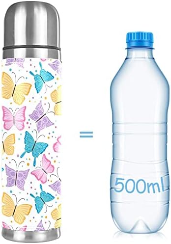 כוס תרמוס טמוס ניידים בקבוק ואקום מבודד הוכחת דליפה וניתן לשפוך ניתן להשתמש בתבנית פרפרים של משקאות
