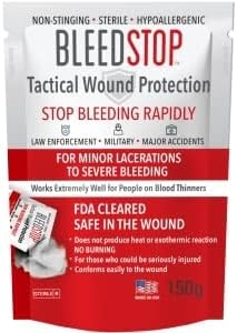 אבקת עזרה ראשונה של Bleedstop לקרישת דם, ערכת טראומה, חולים דקים יותר בדם, בטיחות קמפינג וציוד הישרדות לפצעי דימום