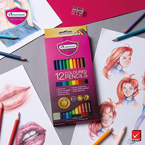עפרונות בצבע מאסטרט 12 צבעים לילדים ומבוגרים צביעה