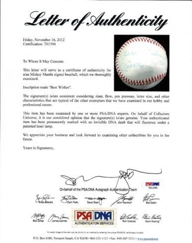מיקי מנטל חתימה אל קרונין בייסבול ניו יורק ינקי איחולים PSA/DNA T01394 - כדורי בייסבול עם חתימה