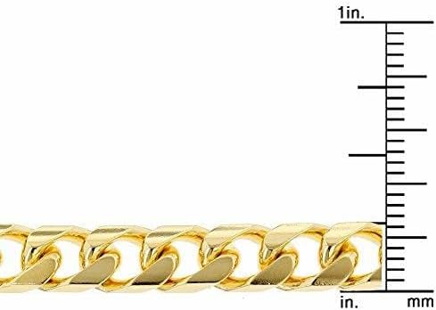 יהלום דיל גברים חלול 14 קראט צהוב או לבן זהב 6.5 מ מ מבריק חלול מיאמי קובני קישור שרשרת שרשרת לגברים עבור