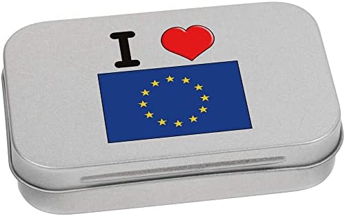 Azeeda 'אני אוהב את האיחוד האירופי' מתכת כתיבה מתכתית פח/קופסת אחסון