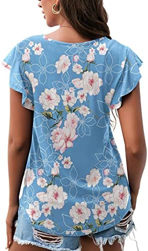 חולצות טריקו של שרוול שוול פרווה של נשים נמר פרחוני פרחוני מודפס