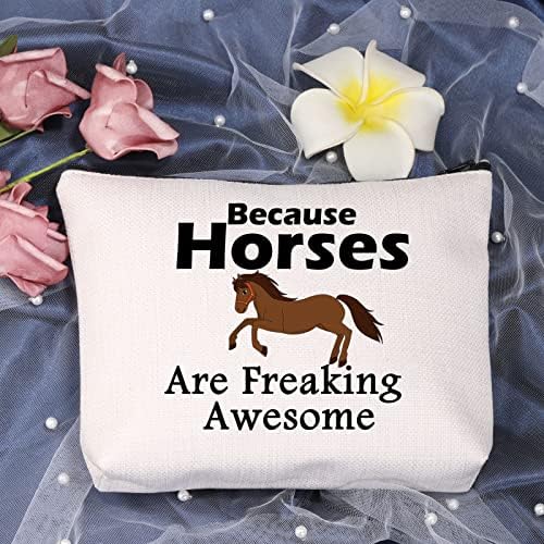 Levlo סוסים מצחיקים אוהבי מתנות מכיוון שסוסים מתחרפנים שקיות איפור מדהימות סוסים שומר סוסים רוכסן רוכסן