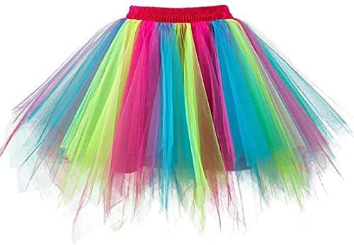 טוטו חצאיות לנשים למבוגרים בני נוער שנות ה -50 בציר טול ריקוד חצאית צבע בלוק בלט טוטו שמלת עבור משחק מסיבת יום