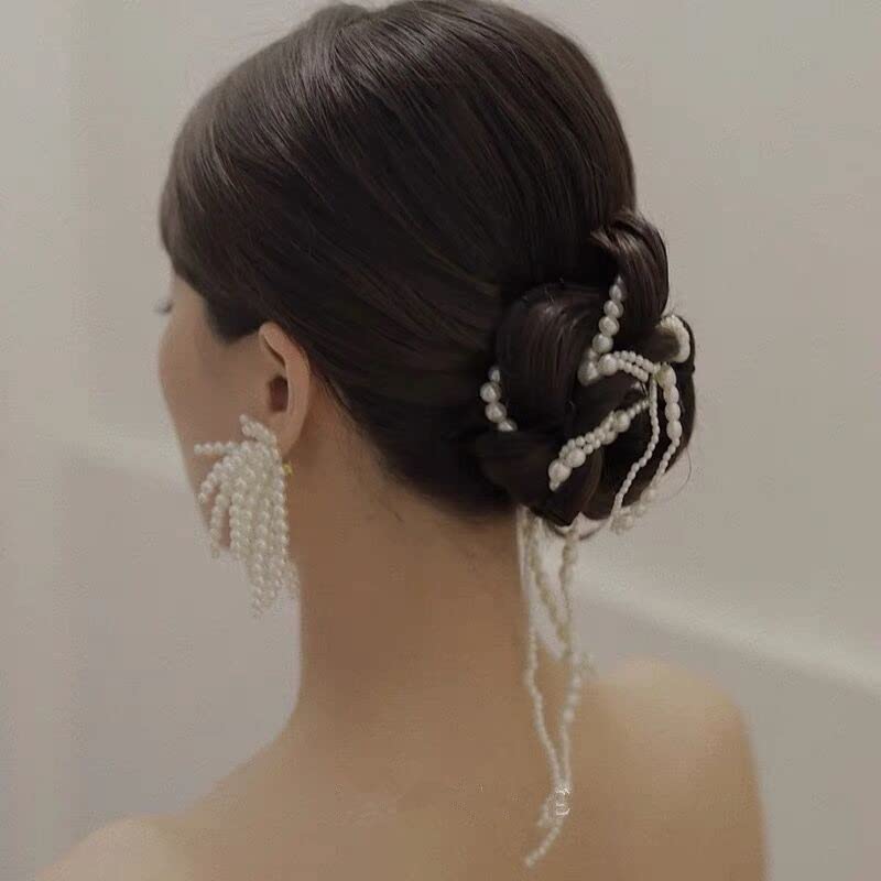 N/A סיכות שיער של שרשרת פנינה מדומה לנשים קטעי שיער של ציצים ערימות קלאב קוקו קוקו קוקו קוקו תכשיטי