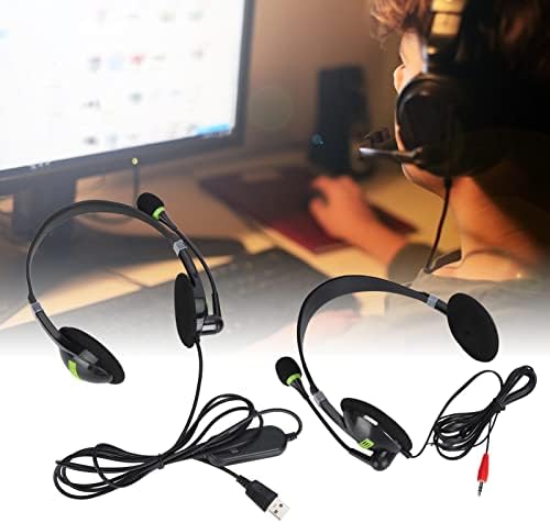 קווית אוזניות 3.5 ממ אוזניות / אוזניות קל משקל מתכוונן שירות לקוחות מעל אוזן אוזניות עם רעש ביטול מיקרופון