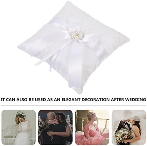 חתונה קישוטי פרל טבעות תחרה בציר חתונה טבעת כרית: נושא טבעת כרית סאטן נושא טבעת כרית תכשיטי מקרה לחתונה