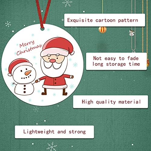 קישוטי חג המולד,מצחיק קריקטורה סנטה ושלג קישוטי עץ חג המולד, קרמיקה עגול תליית קישוטי עץ חג המולד, החג