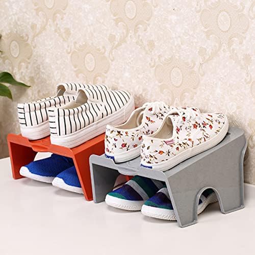 Healifty נעליים פשוטות מדף מדף בית חדר שינה חריצים למארגן נעליים כניסה אפור חוסך אחסון מתלה לערימה