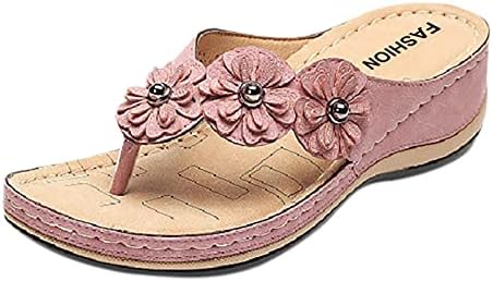 נעלי בית לנשים נעלי בית קיץ מגלשות אורתוטיות סנדלים פרחים צולבים ארוגים נעלי בית טריז כפכפים