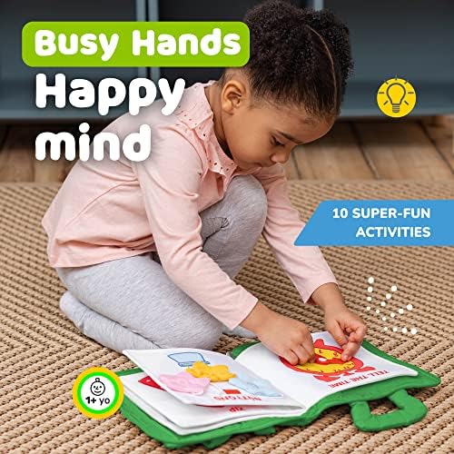 ספר דמוקה שקט צעצועים מונטסורי לפעוטות בגיל 1-3 צעצוע חינוכי עם 9 פעילויות-צעצוע למידה בגיל הרך עם פעילות