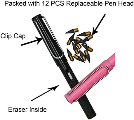 לופנל 6 יחידות נצחי עפרונות ללא דיו עט עם 12 יחידות להחלפה מילוי טכנולוגיה ללא הגבלה כתיבה קסם עיפרון עבור