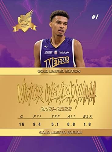 2022 ויקטור וומבניאמה מטס 92 כרטיס טירון חידוש כדורסל בהתאמה אישית - מוקרן מס '1 בחירה ב 2023 דראפט NBA