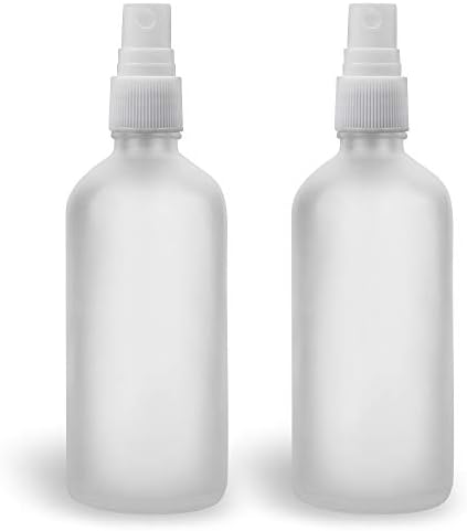 בקבוקי ריסוס זכוכית הידיור לשמנים אתרים, בקבוק ריסוס ערפל דק קטן בגודל 3.4 עוז, שקוף חלבית,