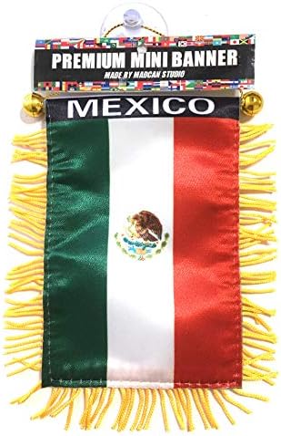 מקסיקו מקסיקני קטן דגלי רכב פנים מראה אחורית או בית מקלות כדי חלונות זכוכית מהיר וקל באיכות קטן תליית מיני