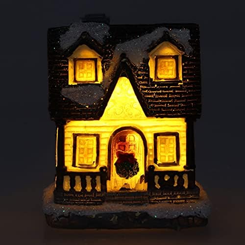 פוסוקי הוביל בתים מוארים בכפר חג המולד, שרף בית מואר לחג המולד עם פונקציית תאורה, אומנות מצוירת