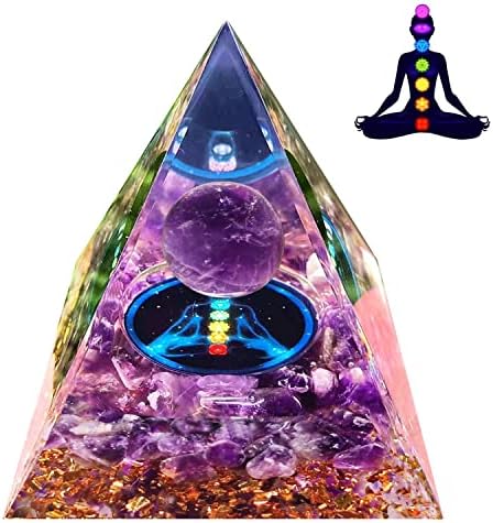 פירמידה אורגון להצלחה, פירמידה בעבודת יד אמטיסט ריפוי פירמידה אבן חן גביש, הגנה גבישים פירמידה אורגונה
