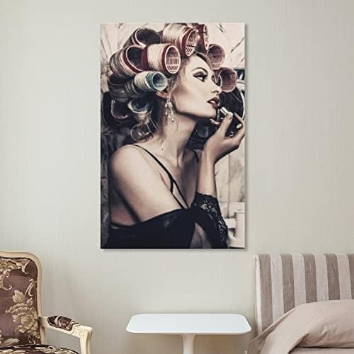 פוסטרים אמנות פוסטרים בציר יופי סלון סקסי אישה יופי סטודיו כרזות יופי סלון שיער סלון קיר אמנות ד בד קיר אמנות