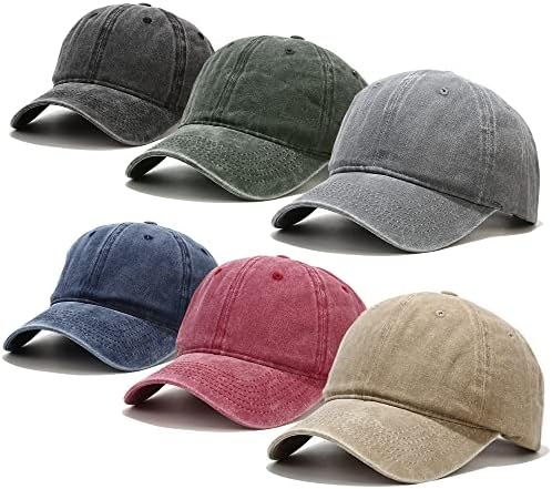 6 יחידות כותנה בייסבול כובע מתכוונן לנשים גברים בציר נמוך פרופיל לא מובנה בייסבול כובע אבא כובע