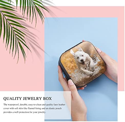 תיבת תכשיטים של נהן לברדור רטריבר כלב ניידים תכשיטים ניידים קופסת אחסון תכשיטים לשרשראות עגילי טבעות