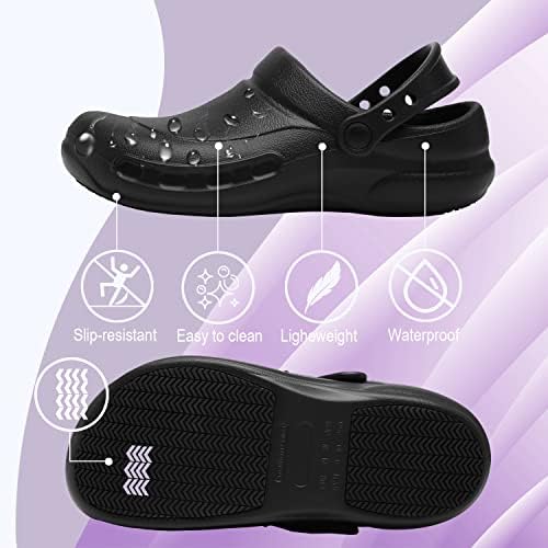 נעלי שף של JSWEI גברים -סתומים אטומים למים ועמידי שמן נעלי מטבח שאינן מחליקות נעלי סיעוד נעלי