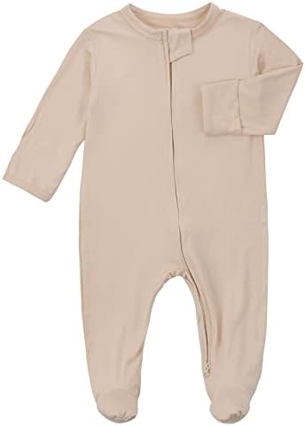 Abablexema baby footie bamboo pajamas zipper - יוניסקס תינוקת שזה עתה נולד שינה משחק כפות רגליים PJs עם כפפות