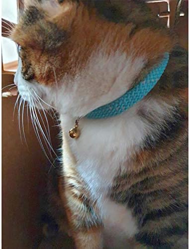 4 חבילה הבדלני חתול צווארון עם פעמון, בטיחות אבזם קולרים חתלתול קיטי, מגוון חמוד דפוס קולרים מתכוונן