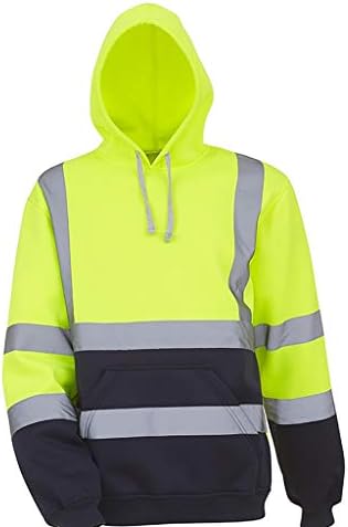 Wenkomg1 Unisex קפוצ'ון רפלקטיבי נראות גבוהה לבגדים לבטיחות מעיל חיצוני עם ז'קט ברדס קל משקל