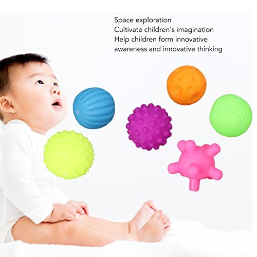 AQUR2020 6 יחידות סט תינוקות מצחיק רך אלסטי סחוט צבעוני סוחט כדור צעצוע חושי כדור מרקם עיסוי