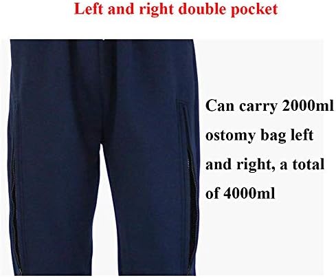 מכנסיים לטיפול בבריחת שתן של GAOFAN עם כיסים כפולים, מכנסי טיול סיעודיים של צנתר שתן לקשישים חולים