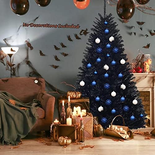 Jahh 6ft צייר מלא מלאכותי עץ חג המולד עץ מלא עץ מלא עם דוכן מתכת שחור