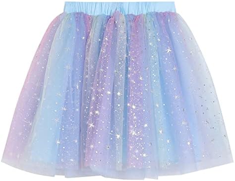 חצאית טוטו לתינוקות של LX7 פעוטות טול שכבות טול שמלת ריקוד בלט רב -צבעונית
