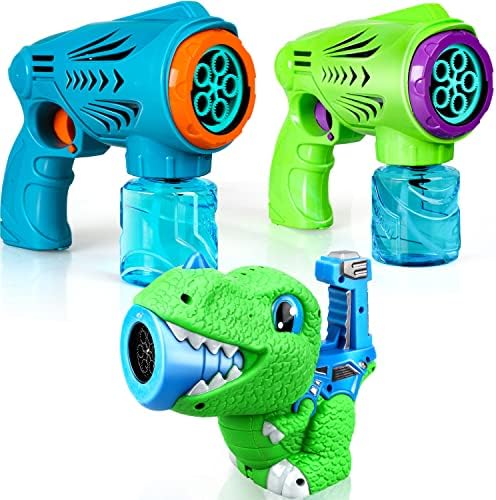 חיי צעצוע 2 תותחי בועה לילדים בחוץ עם 2 פתרון מילוי בועות ותותחי בועות דינוזאור לפעוטות אקדחי בועה לילדים