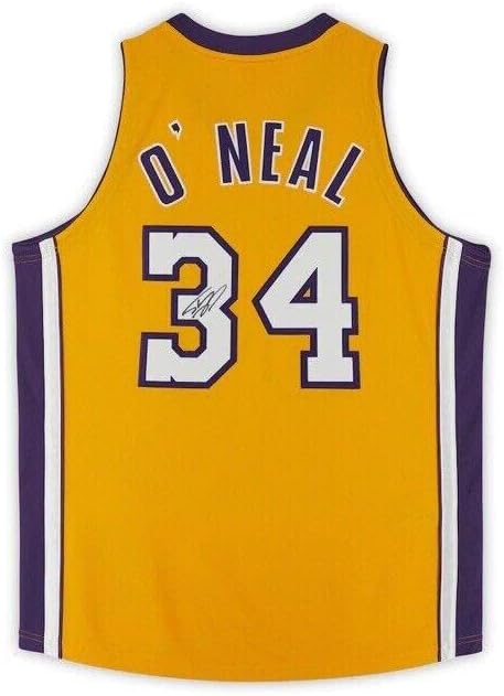 Shaquille O'Neal חתום על חתימה של מיטשל ונס ג '00 גמר גמר - גופיות NBA עם חתימה - חתימה