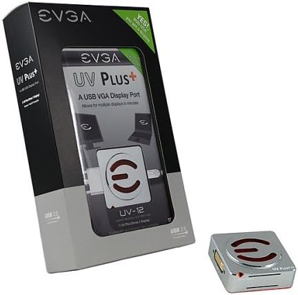 EVGA 100-U2-UV12-A1 UV בתוספת מתאם VGA USB לתצוגות מרובות התומכות עד 1400x1050 רזולוציה