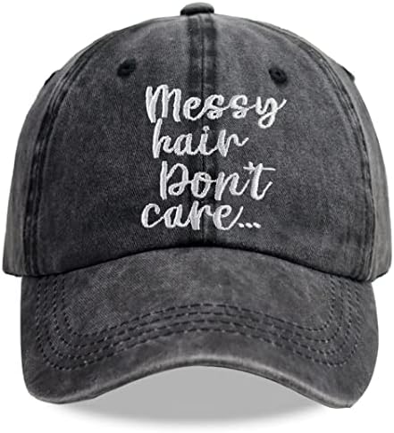 שיער מבולגן לא אכפת לכובע לנשים, כותנה כותנה שטופה מתכווננת כובע בייסבול מאמא חם