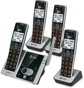 AT&T CL82413 DECT 6.0 טלפון אלחוטי עם מערכת מענה - 4 מכשירים, שחור