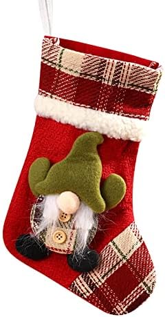 דלת חג המולד קישוטי זר חג המולד תיק מתנה לגרב חג המולד ערב חג המולד קישוט חג המולד שקית ממתקים עץ חג המולד