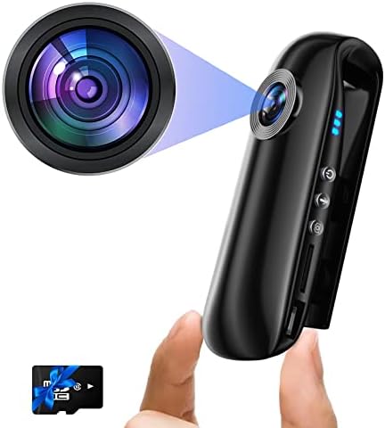 מצלמת גוף קטנה של Tanhuken 1080p Full HD, מצלמת Mini Spy עם כרטיס זיכרון 32 ג'יגה -בייט, מצלמת גוף ניידת