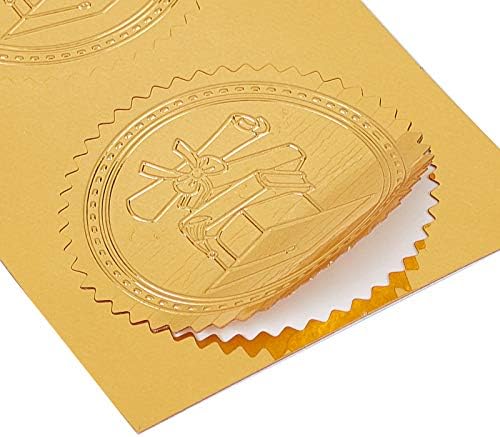 100 יחידות זהב רדיד תעודת חותמות תודה בולט זהב תעודת חותמות 2 עגול עצמי דבק מובלט מדבקות עבור הזמנות