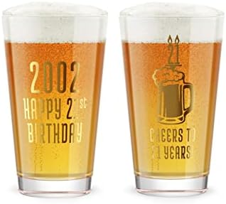 מוצרי גרינליין יום הולדת שמח כוס בירה ליטר & מגבר; 2002 עובדות יום הולדת שנה לוח סט עם מעמד כלול
