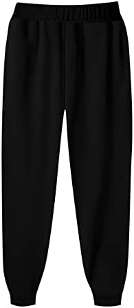 מכנסי טרנינג של נשים GUMIPY עם כיסים בתוספת גודל נתיב צבע מוצק מכנסי טרקלין אימון אימון יוגה מחודדת