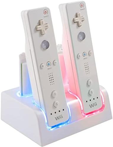 מטען Tuboopy Wii מטען תחנת טעינה מרחוק עבור חבילת סוללות נטענת Wii עבור Nintendo Wii U Montion Plus Controller