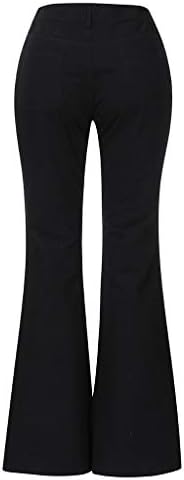 סקיני פעמון תחתון ג 'ינס לנשים קלאסי גבוהה מותן התלקח ז' אן מכנסיים למשוך על מכנסיים התלקחות מכנסיים לנשים